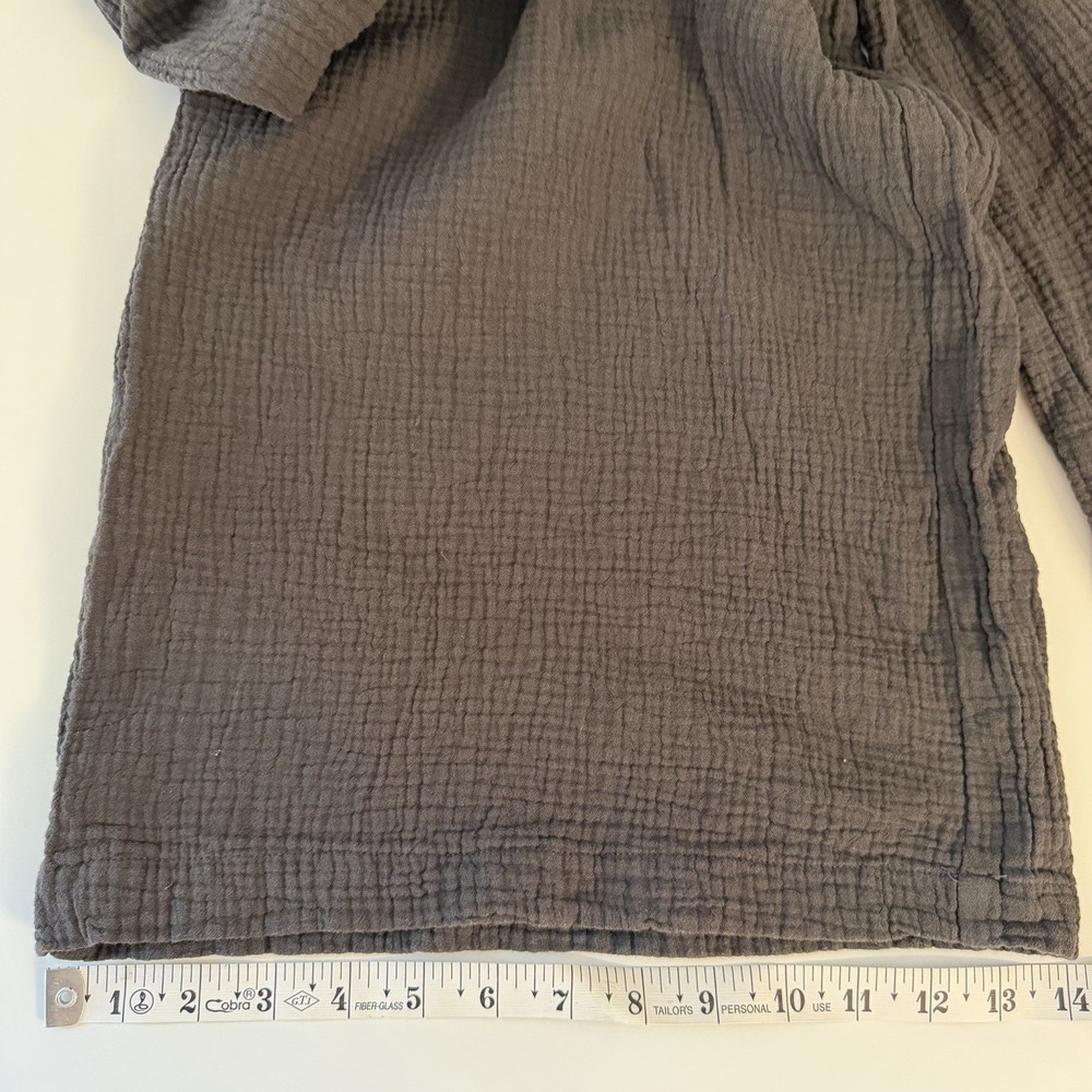 Back Beat Co Gauze Jumper Jumpsuit Wide-leg M /L Gray Pockets Organic Cotton - Picture 10 of 11
